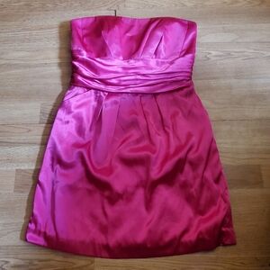 Pink strapless dress with pockets